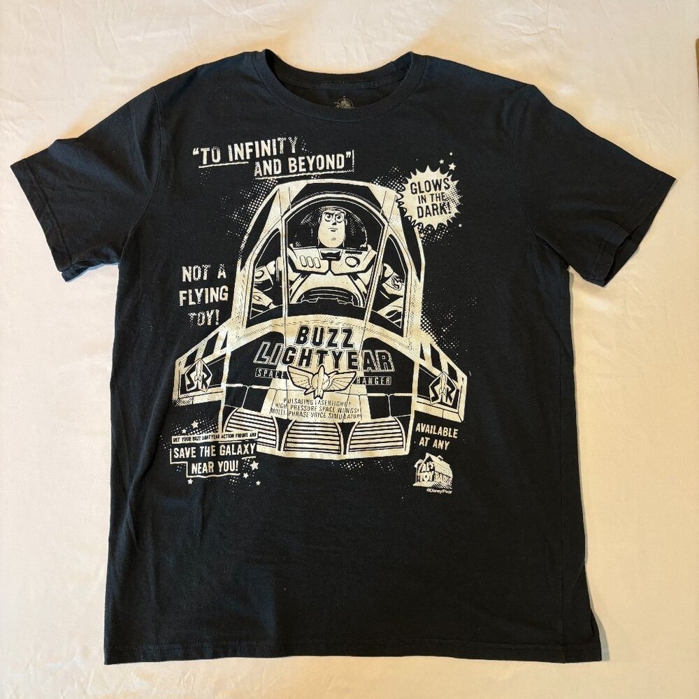 Buzz Lightyear Glow-in-the-Dark T-Shirt Disney Pixar Youth L Toy Story Tee